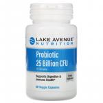 Пробиотик, 10 штаммов, 25 млрд КОЕ, Lake Avenue Nutrition, 60 вегетарианских капсул - Фото миниатюра 1
