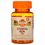 Незаменимое железо, Essential Iron, Sundown Naturals, 65 мг, 120 таблеток - Фото миниатюра 1