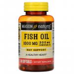 Рыбий жир, Fish Oil, Mason Natural, 1000 мг, 60 капсул - Фото миниатюра 1