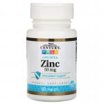 Цинк, Zinc, Chelated, 21st Century, 50 мг, 60 таблеток - Фото миниатюра 1