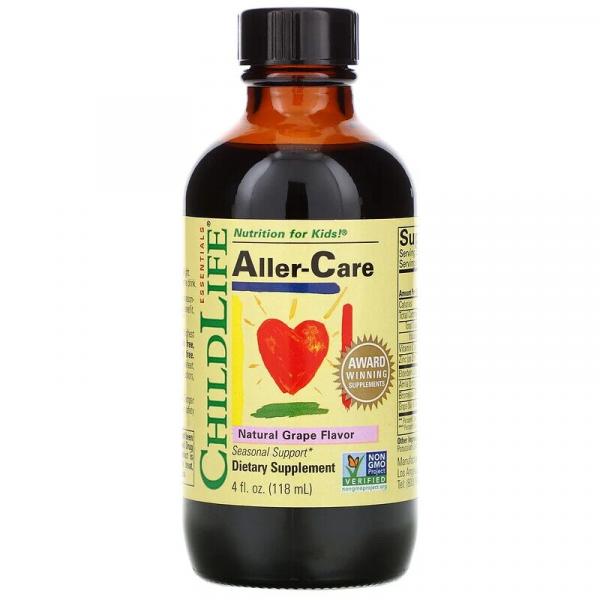 Важные питательные вещества, средство от аллергии, вкус натурального винограда, ChildLife 118,5 мл - Фото 1