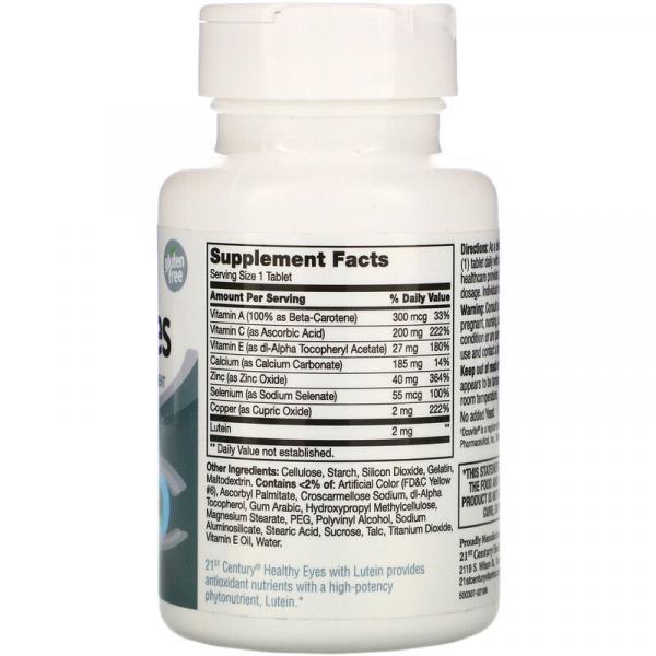 Витамины для глаз, Healthy Eyes, 21st Century, 60 таблеток - Фото 2