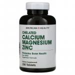 Кальций Магний Цинк, Calcium Magnesium Zinc, American Health, хелатный, 250 таблеток - Фото миниатюра 1