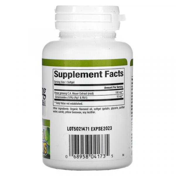 Женьшень обыкновенный, Panax ginseng, Natural Factors, 60 мягких таблеток - Фото 2