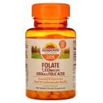 Фолиевая кислота, Folic Acid, Sundown Naturals, 800 мкг, 100 таблеток - Фото миниатюра 1