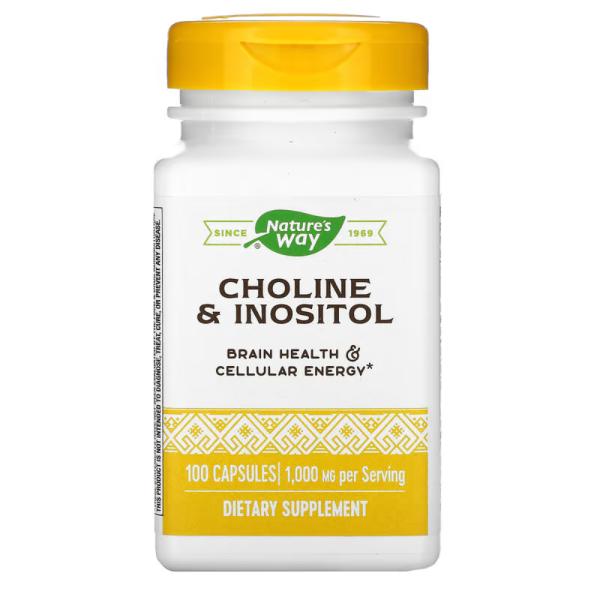 Холин и инозитол, Choline Inositol, Nature's Way, 500 мг, 100 капсул - Фото 1