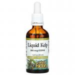 Жидкие водоросли, Liquid Kelp, Natural Factors, 800 мкг, йод, 50 мл - Фото миниатюра 1
