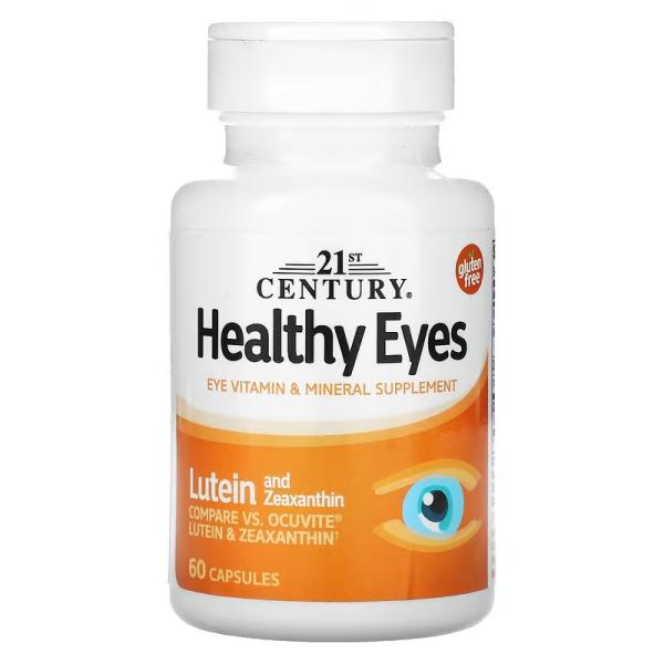 Средство для здоровья глаз, лютеин и зеаксантин, Healthy Eyes Lutein&Zeaxanthin, 21st Century, 60 капсул - Фото 1
