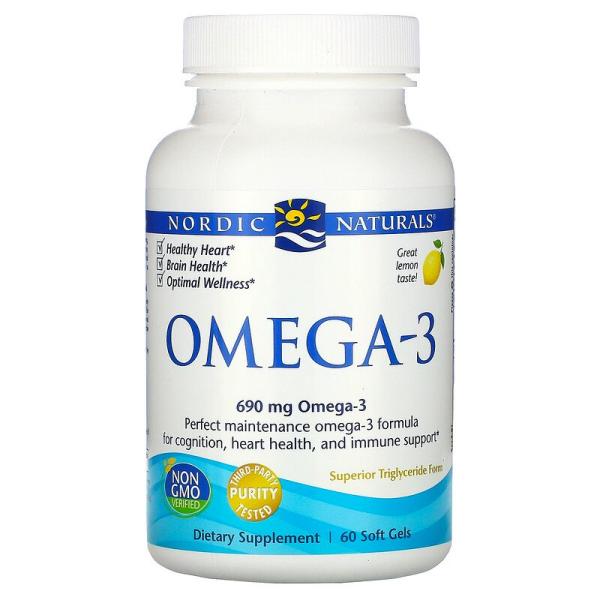 Омега-3, со вкусом лимона, Omega-3, Nordic Naturals, 690 мг, 60 капсул - Фото 3