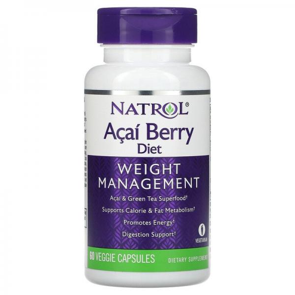 Для коррекции веса, Acai Berry Diet, Natrol, 60 вегетарианских капсул - Фото 1