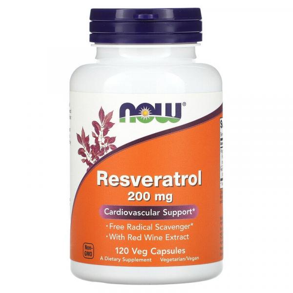 Натуральный ресвератрол, Resveratrol, Now Foods, 200 мг, 120 растительных капсул - Фото 1