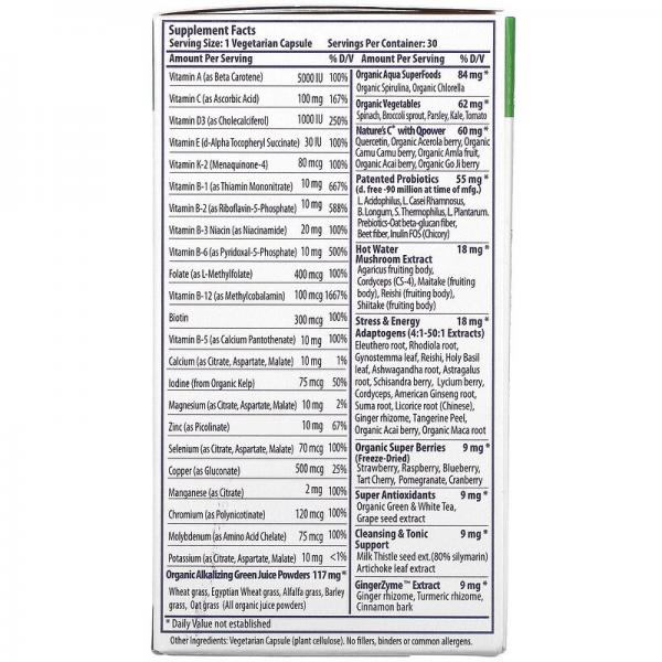 Мультивітаміни без заліза, One Daily Superfood Multi-Vitamin, No Iron, Paradise Herbs, Earth's Blend, 30 вегетаріанських капсул - Фото 2