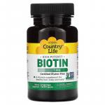 Высокоэффективный биотин, High Potency Biotin, Country Life, 5 мг, 120 вегетарианских капсул - Фото миниатюра 1