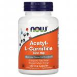Ацетил-Л-карнитин, Acetyl-L-Carnitine, Now Foods, 500 мг, 100 капсул - Фото миниатюра 1