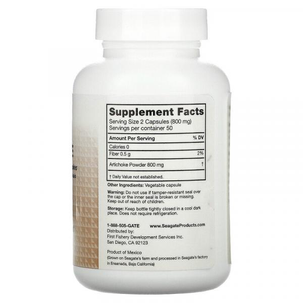 Артишок, Artichoke, Seagate, 400 мг, 100 растительных капсул - Фото 2