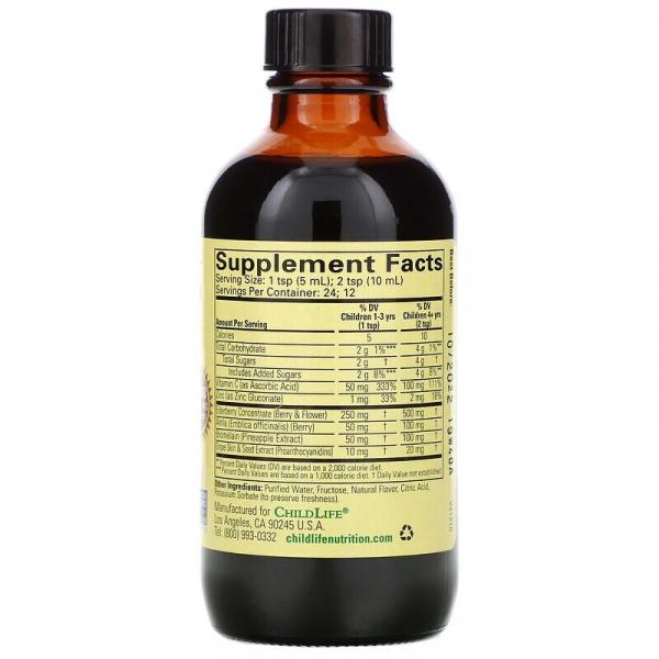 Важные питательные вещества, средство от аллергии, вкус натурального винограда, ChildLife 118,5 мл - Фото 2