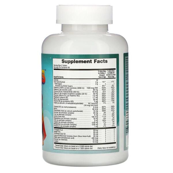 Мультивитамины для детей, со вкусами фруктов, Vitables, 180 вегетарианских таблеток - Фото 2