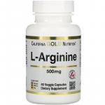 Аргинин, L-Arginine, AjiPure, California Gold Nutrition, 500 мг, 60 растительных капсул - Фото миниатюра 1