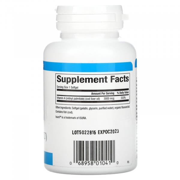 Витамин A, Vitamin A, Natural Factors, 3000 мкг, 180 капсул - Фото 2