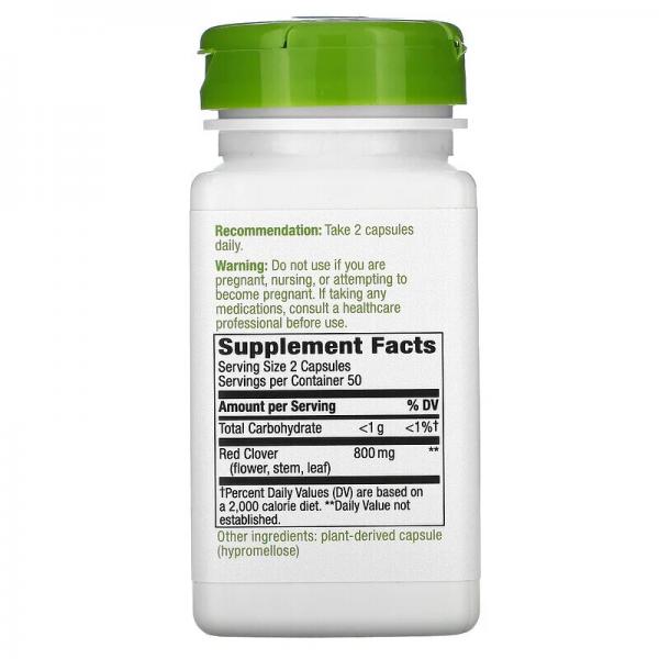 Червона конюшина, Red Clover, Nature's Way, 800 мг, 100 вегетаріанських капсул - Фото 2