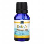 Витамин D3 в каплях, для детей, Baby's Vitamin D3, Nordic Naturals, 400 МЕ, 11 мл - Фото миниатюра 1