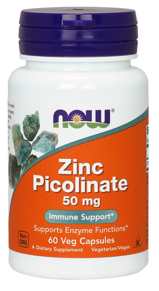 Цинка пиколинат, Zinc Picolinate, Now Foods, 50 мг 60 капсул - Фото 1