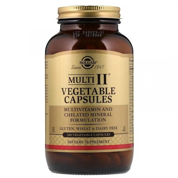 Мультивитамины Multi II, Solgar, 180 вегетарианских капсул - Фото 1