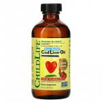 Рыбий жир печени трески, для детей, вкус клубники, Cod Liver Oil, ChildLife, 237 мл - Фото миниатюра 1