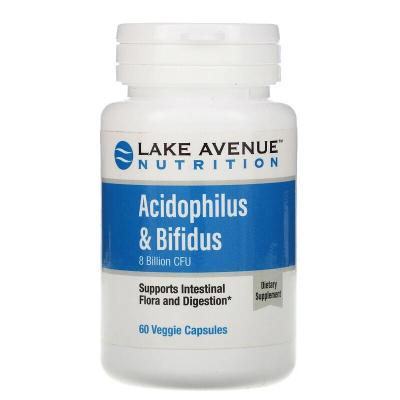 Пробиотики (Acidophilus & Bifidus) 8 млрд КОЕ, Lake Avenue Nutrition, 60 капсул 