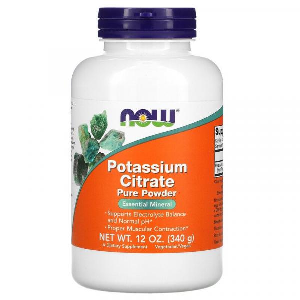 Чистый порошок цитрата калия, Pure Potassium Citrate Powder, Now Foods, 12 унций (340 г) - Фото 1
