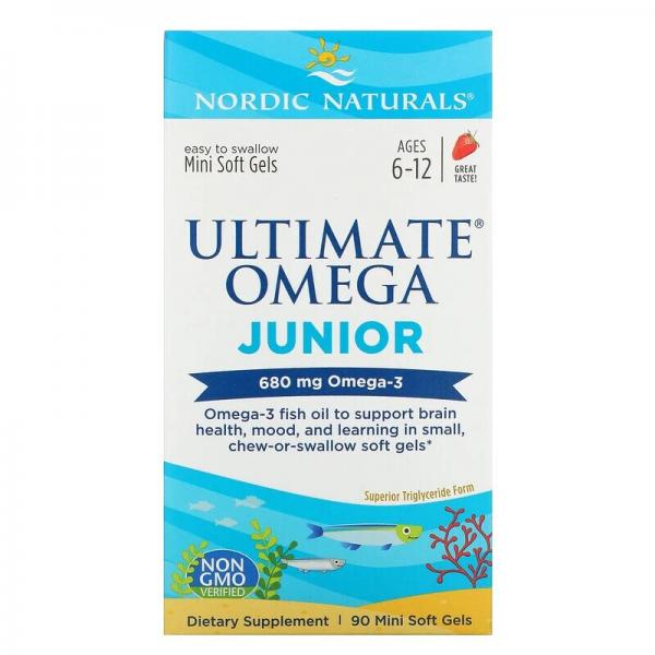 Рыбий жир для подростков, вкус клубники, Ultimate Omega Junior, Nordic Naturals, 680 мг, 90 капсул - Фото 2