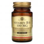 Витамин В6, Vitamin B6, Solgar, 100 мг, 100 таблеток - Фото миниатюра 1