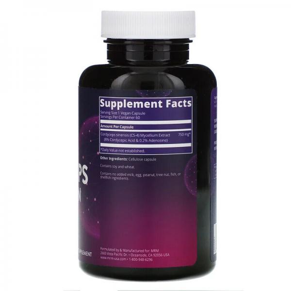 Кордицепс Штамм, Cordyceps CS-4 Strain, MRM, 60 капсул - Фото 2
