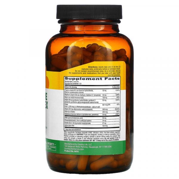 Комплекс коэнзимов группы B, Coenzyme B-Complex, Country Life, 240 веганских капсул - Фото 2