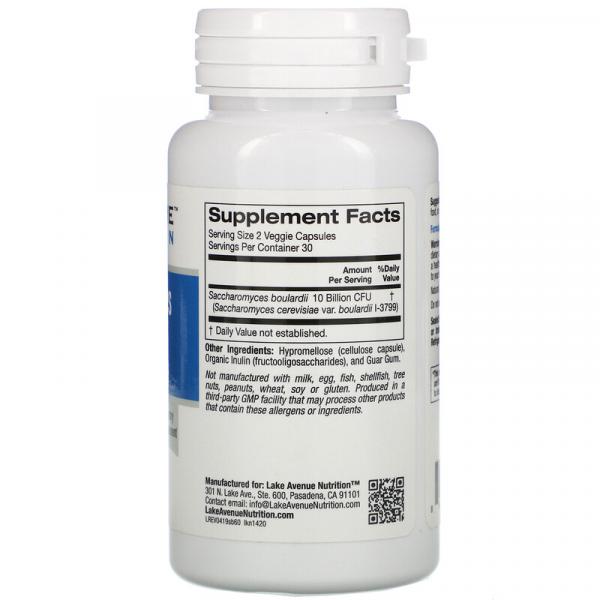 Сахаромицеты Буларди, Lake Avenue Nutrition, 10 млрд КОЕ, 60 капсул  - Фото 2