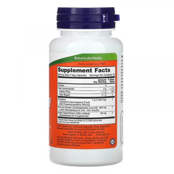 Клюква, стандартизированный экстракт, Cranberry with PACs, Now Foods, 90 вегетарианских капсул - Фото 2