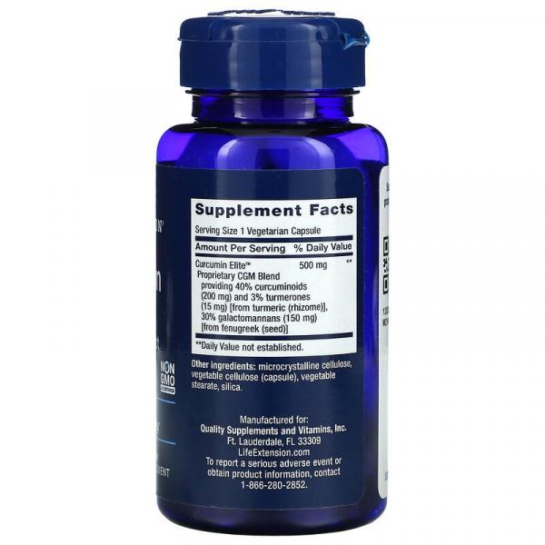 Экстракт куркумы, Curcumin Elite, Life Extension, 30 вегетарианских капсул - Фото 2