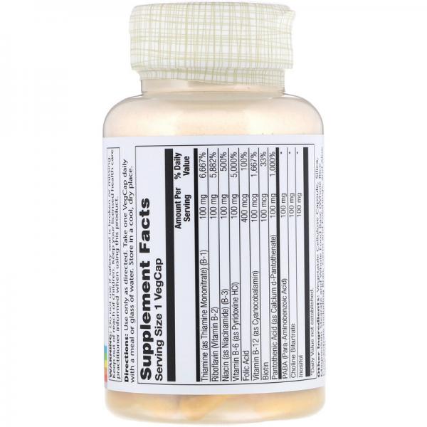 Комплекс В-100, B-Complex 100, Solaray, 100 капсул  - Фото 2