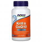 Масло криля с коэнзимом Q10, Krill & CoQ10, Now Foods, 60 капсул - Фото миниатюра 1