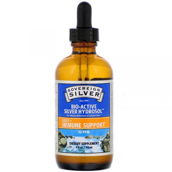 Серебро, Bio-Active Silver Hydrosol,  с дозатором-пипеткой,, Sovereign Silver, 10 част./млн, 118 мл - Фото 1