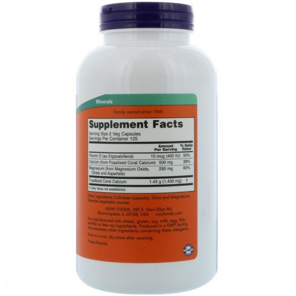 Корраловый кальций, Coral Calcium Plus, Now Foods, 250 растительных капсул  - Фото 2