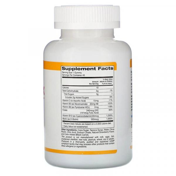 Комплекс вітамінів групи B, полуничний смак, B Complex, California Gold Nutrition, 45 жувальних таблеток - Фото 2