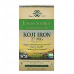 Железо коджи, Koji Iron, Solgar, EarthSource Food Fermented, 27 мг, 60 растительных капсул - Фото миниатюра 2