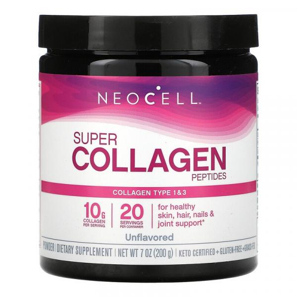 Пептиды супер коллагена, без вкусовых добавок, Super Collagen Peptides, Neocell, 200 г - Фото 1
