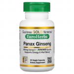 Экстракт женьшеня азиатского, Panax Ginseng Extract, California Gold Nutrition, EuroHerbs, 250 мг, 60 растительных капсул - Фото миниатюра 1