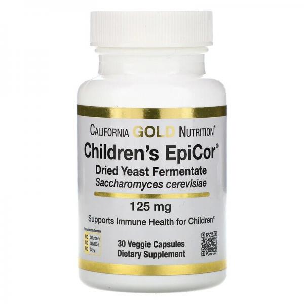 Детский ЭпиКор, Children's EpiCor, California Gold Nutrition, 125 мг, 30 вегетарианских капсул  - Фото 1