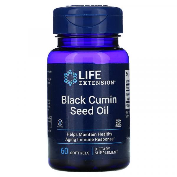 Масло семян черного тмина, Black Cumin Seed Oil, Life Extension, 500 мг, 60 жевательных капсул - Фото 1