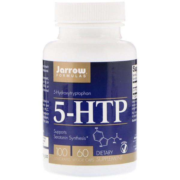 5-HTP, Гидрокситриптофан, Jarrow Formulas, 100 мг, 60 вегетарианских капсул  - Фото 1