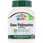 Со Пальметто, Экстракт, Saw Palmetto, 21st Century, 450 мг, 60 капсул - Фото миниатюра 1