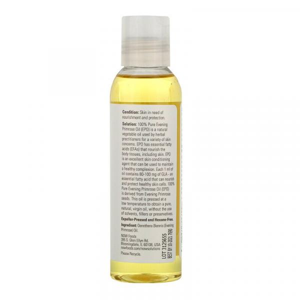Масло примулы вечерней, Evening Primrose Oil, Now Foods, Solutions, 118 мл (4 жидких унции) - Фото 2